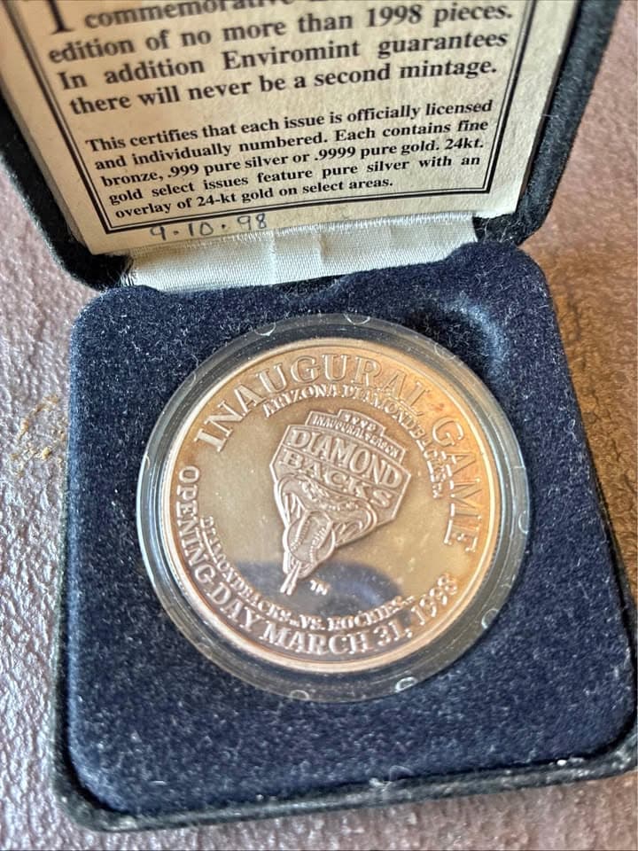 1998 Diamondbacks Inaugural Game Coin