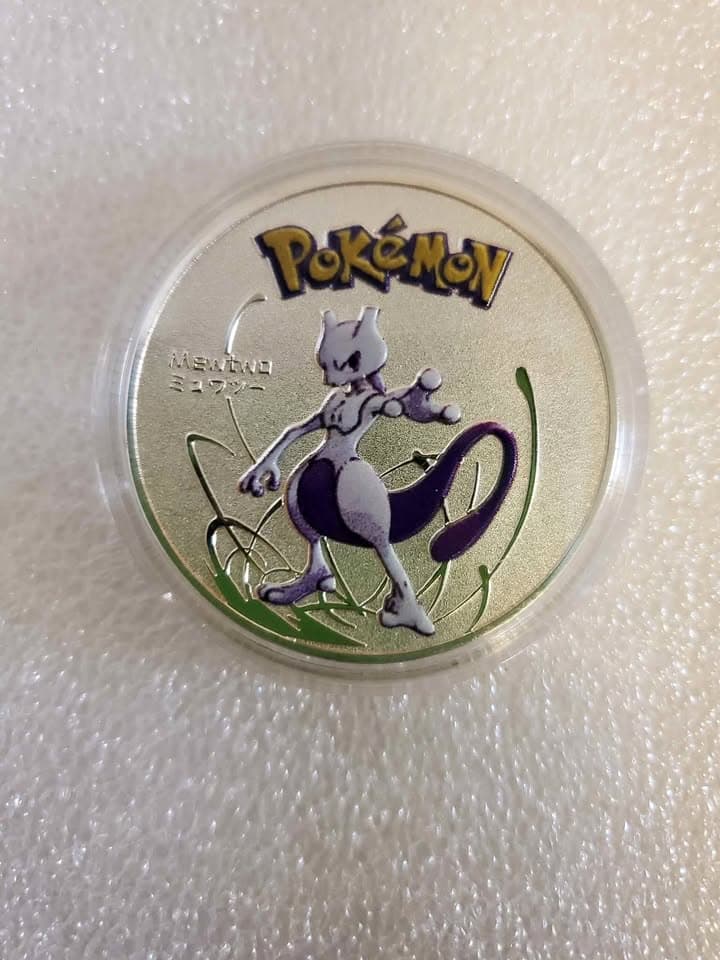 Mewtwo Silver Pokemon Coin